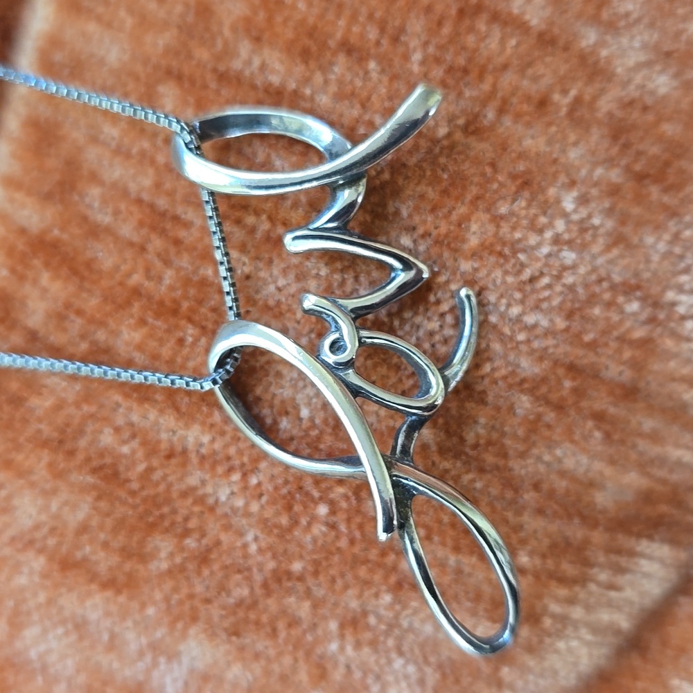 Sterling Silver Love Pendant Necklace